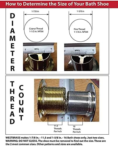 Westbrass 79438CP-Z Twist & Close Bathtub Drain Plug 3.8cm (1.5") | Fits Coarse Thread Tub Drain Shoe thumbnail 3