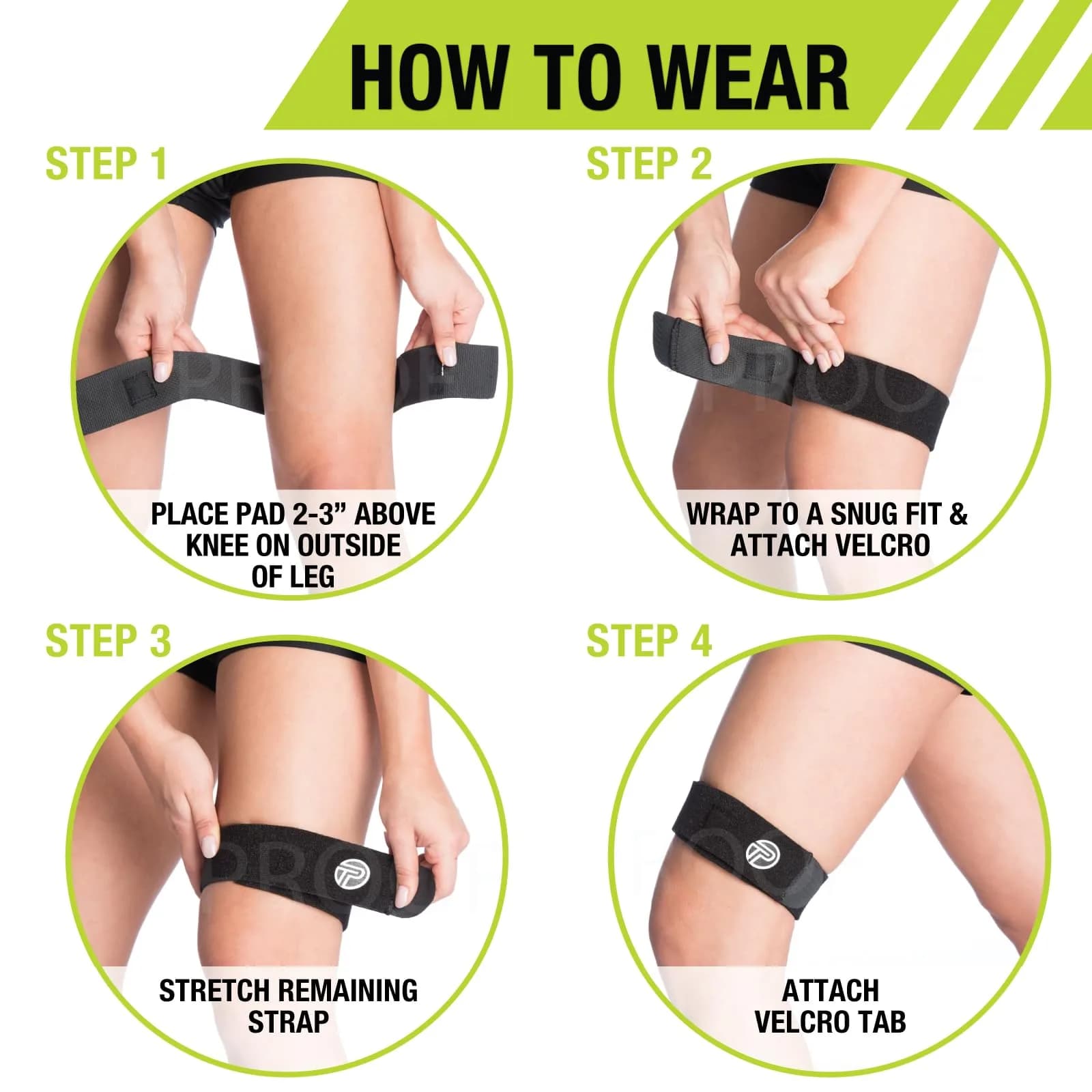 Pro-Tec Athletics IT Band Compression Wrap Knee Brace 15cm (5.9in) | Targeted Compression for ITBS Relief - view 5