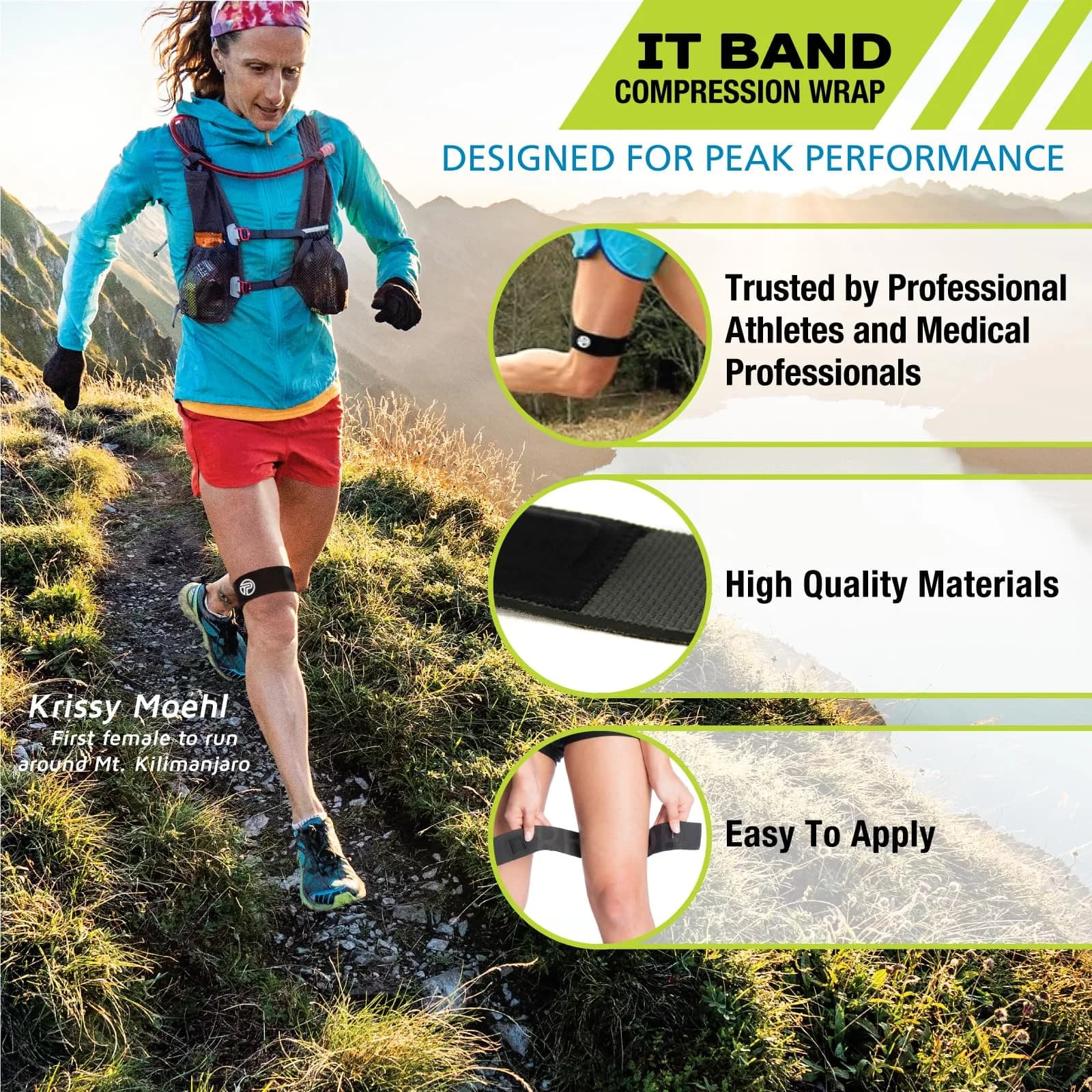Pro-Tec Athletics IT Band Compression Wrap Knee Brace 15cm (5.9in) | Targeted Compression for ITBS Relief - view 2