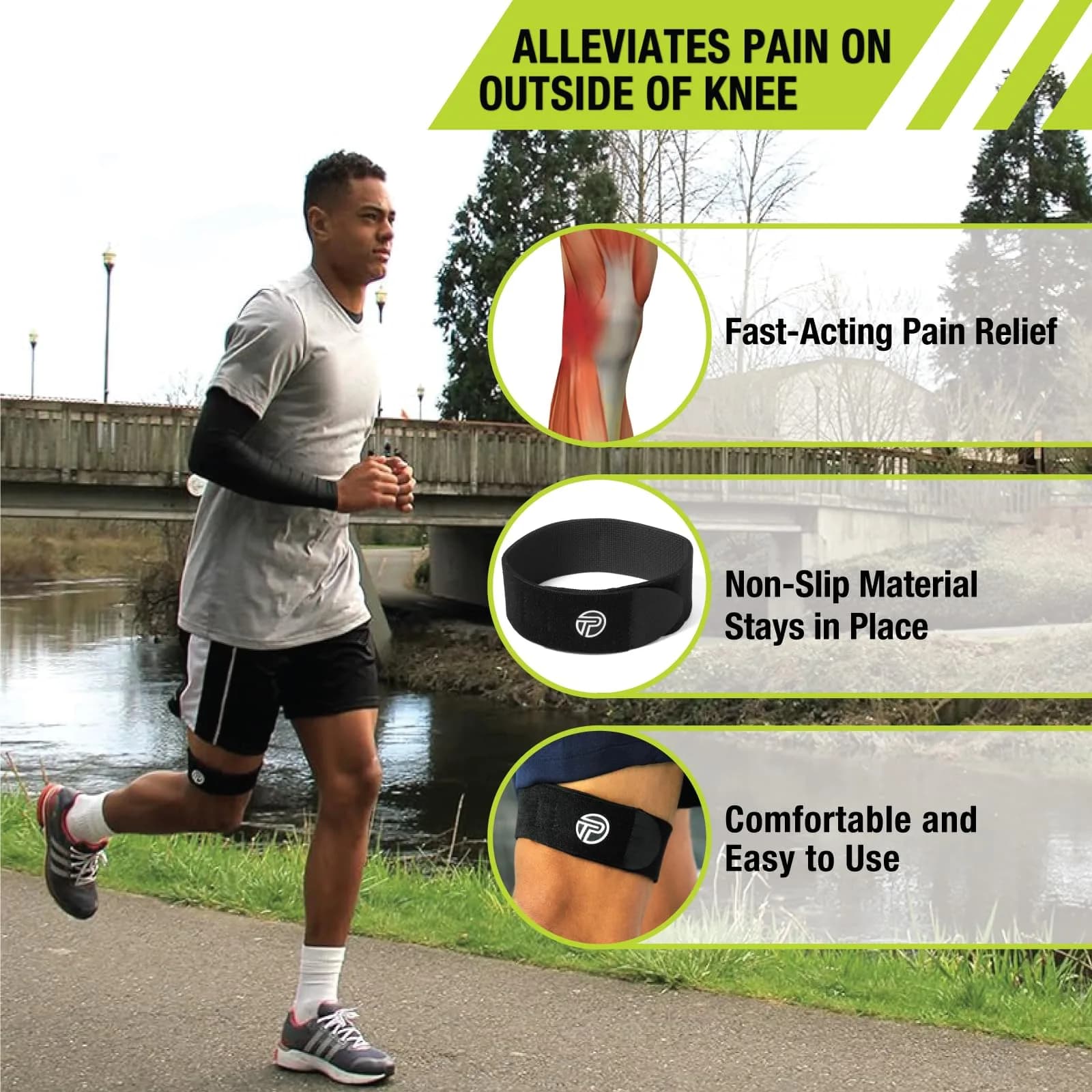 Pro-Tec Athletics IT Band Compression Wrap Knee Brace 15cm (5.9in) | Targeted Compression for ITBS Relief - view 3