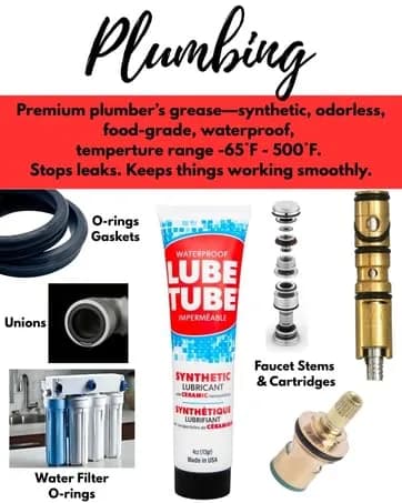 LubeTube 1oz O-Ring Grease | Waterproof Synthetic Pool & RV Sealant (70-120 chars) thumbnail 6