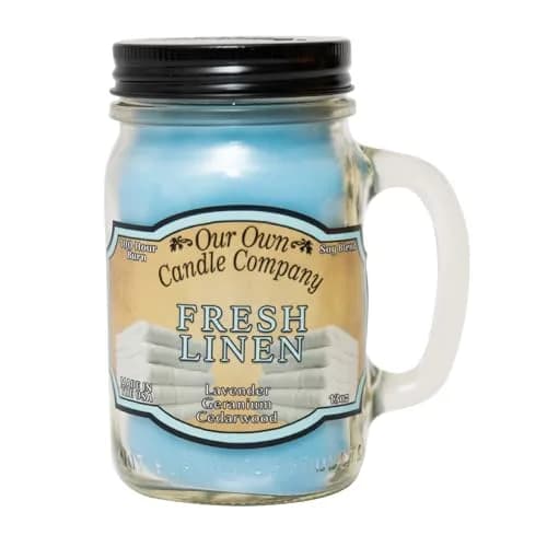 Our Own Candle Company Fresh Linen Jar Candle 368g (13 oz) | 100-Hour Burn Time thumbnail 1