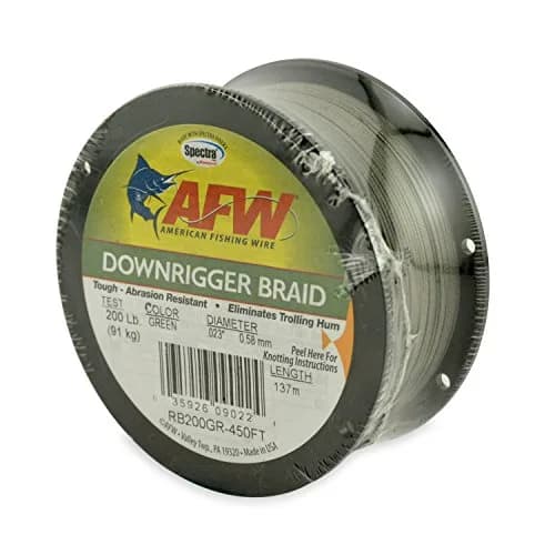 AFW Braided Spectra Fiber Downrigger Line, Green, 150lb, 137m | Less Resistance, Greater Depth thumbnail 1