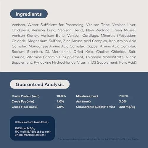 ZIWI Peak Canned Wet Cat Food Venison 92% Meat & Organs | Grain-Free, High Protein, Moisture Rich thumbnail 5