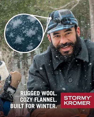 Stormy Kromer The Original Cap Charcoal Size 7 7/8 | Classic Wool Blend Winter Hat with Earflaps thumbnail 5