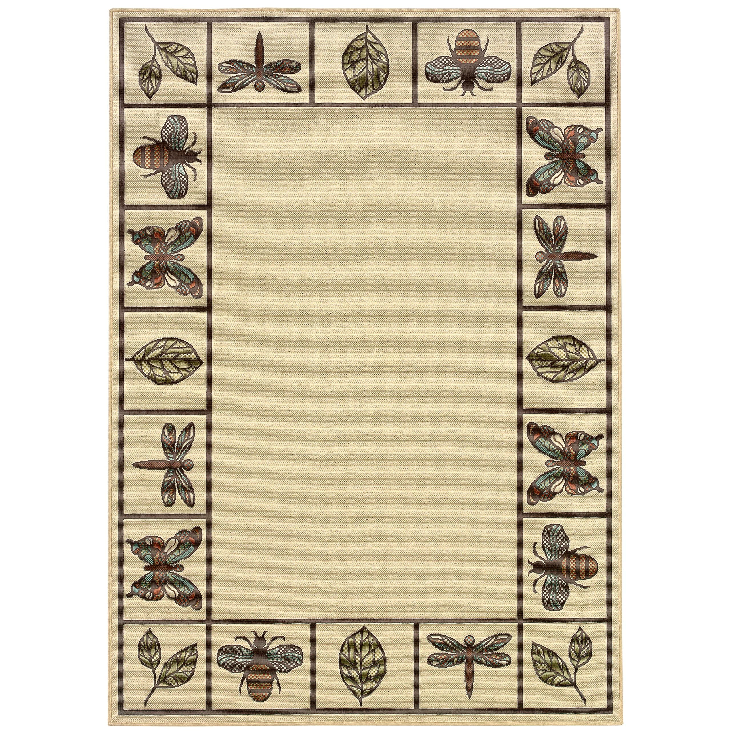 Oriental Weavers Montego Indoor/Outdoor Rug 2'5" x 4'5" Ivory/Brown | Water & Fade Resistant — 7'10" thumbnail 1
