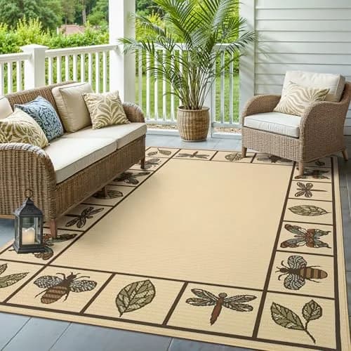 Oriental Weavers Montego Indoor/Outdoor Rug 2'5" x 4'5" Ivory/Brown | Water & Fade Resistant thumbnail 1