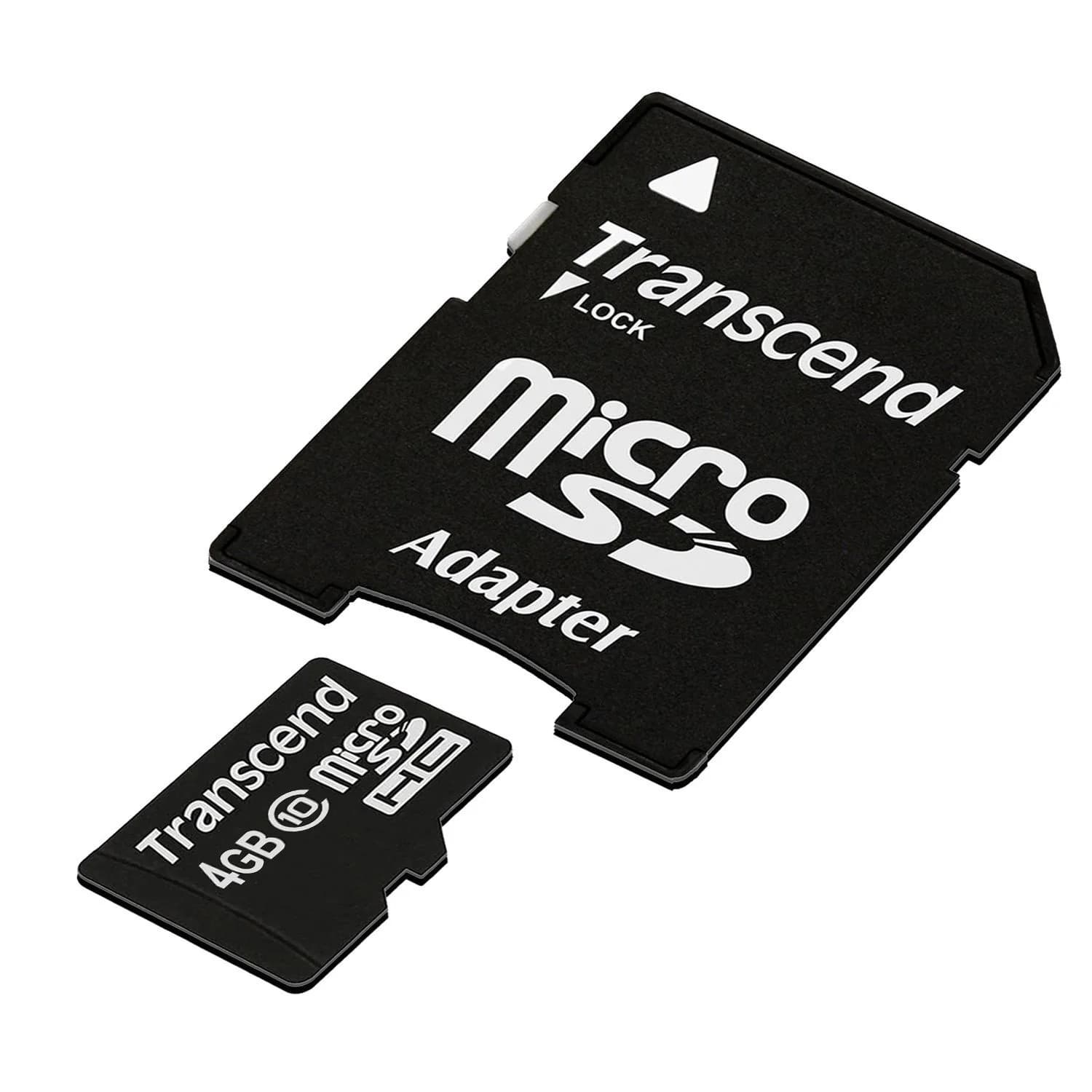Transcend 16GB microSDHC Class 10 Memory Card with Adapter | 10MB/s Write Speed — 4GB / 10MB/s