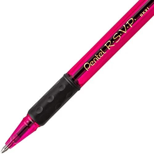 Pentel RSVP Razzle-Dazzle Ballpoint Pen (1.0mm) Medium Line | Pink Barrel, Black Ink, Box of 12 thumbnail 4