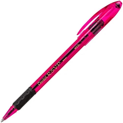 Pentel RSVP Razzle-Dazzle Ballpoint Pen (1.0mm) Medium Line | Pink Barrel, Black Ink, Box of 12 thumbnail 3