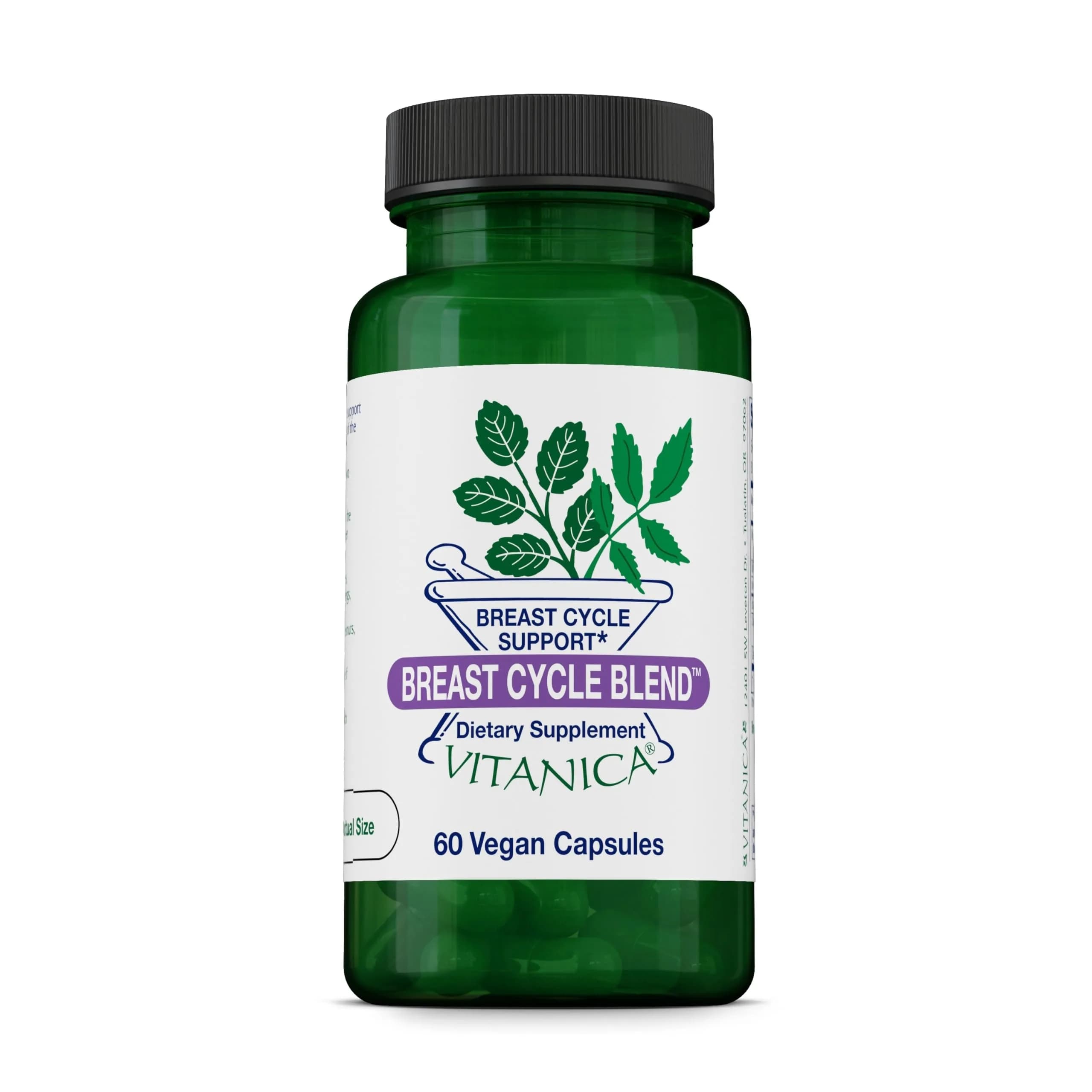 Vitanica Breast Cycle Blend, Iodine & Borage Oil, Vegan, 60 Capsules | Supports Cyclic Breast Changes - main product image