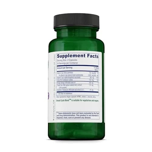 Vitanica Breast Cycle Blend, Iodine & Borage Oil, Vegan, 60 Capsules | Supports Cyclic Breast Changes thumbnail 2