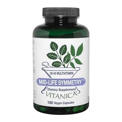 Vitanica Mid-Life Symmetry, 50–65 Years Multivitamin, Vegan, 180 Capsules | Supports Bone, Brain & Immune Health thumbnail 1