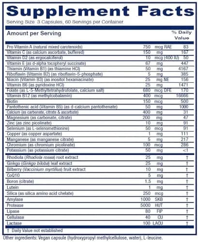 Vitanica Senior Symmetry Multivitamin for 65+ | Vegan, 180 Capsules, Supports Age-Related Nutritional Needs thumbnail 2