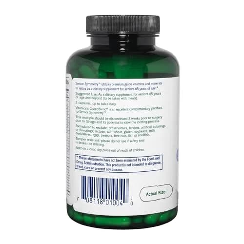 Vitanica Senior Symmetry Multivitamin for 65+ | Vegan, 180 Capsules, Supports Age-Related Nutritional Needs thumbnail 3