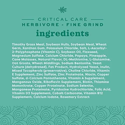Oxbow Critical Care Herbivore Fine Grind Papaya 100g (3.53 oz) | Veterinary Assist Feeding Formula for Rabbits & Guinea Pigs thumbnail 5