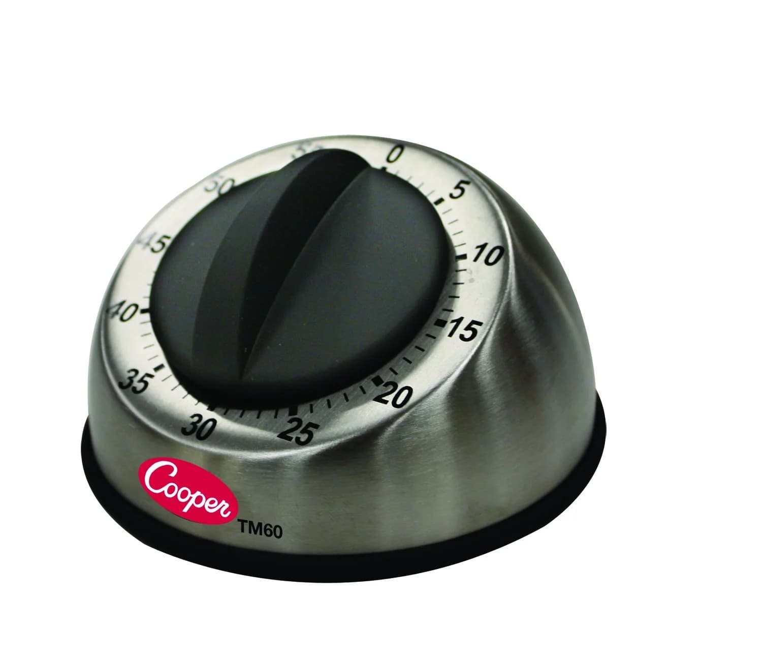 Cooper-Atkins TM60-0-8 Mechanical Kitchen Timer 60 Minute | Stainless Steel, Long Ring Alarm — Silver