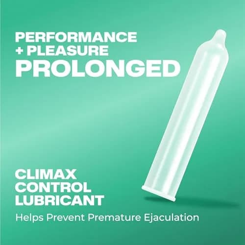 Trojan Extended Pleasure Lubricated Latex Condoms for Men, 12 Count | Climax Control with Benzocaine thumbnail 3