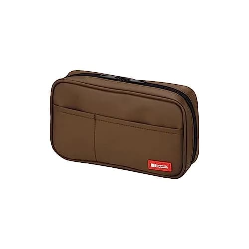LIHIT LAB Large Capacity Zipper Pencil Case | 19.5cm x 5cm x 12cm (7.9" x 2" x 4.7") | Organizes Pens, Cosmetics, Gadgets thumbnail 1
