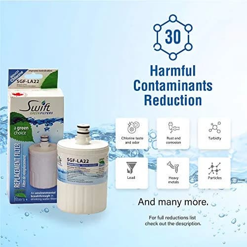 Swift Green Filters SGF-LA22 Compatible Refrigerator Water Filter 3-Pack | NSF Certified, Reduces Chlorine & Sediment, Made in USA thumbnail 3