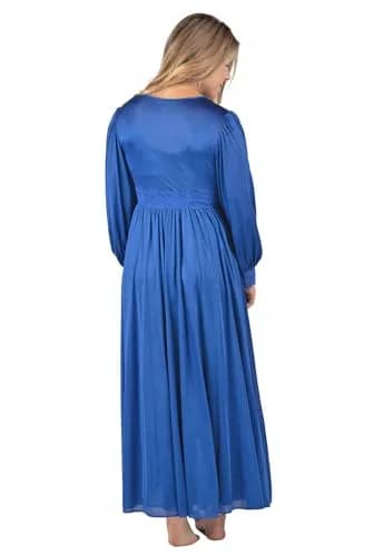 Shadowline Women's Nightgown Robe Silhouette Gown Peignoir 2 Piece Sleepwear Set, Black, Small | Luxurious Nylon & Lace thumbnail 5