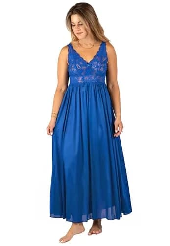 Shadowline Women's Nightgown Robe Silhouette Gown Peignoir 2 Piece Sleepwear Set, Black, Small | Luxurious Nylon & Lace thumbnail 3