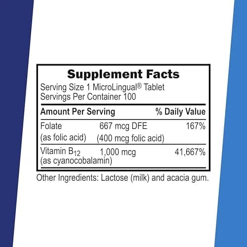 Superior Source No Shot Vitamin B-12 1000 mcg & Folic Acid 400 mcg | Sublingual Energy & Wellness Support thumbnail 2
