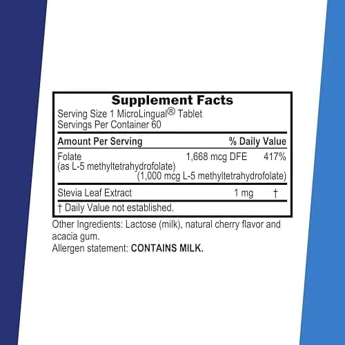 Superior Source Methyl Folate 1,000 mcg | Sublingual Tablets for Heart & Nerve Support thumbnail 2