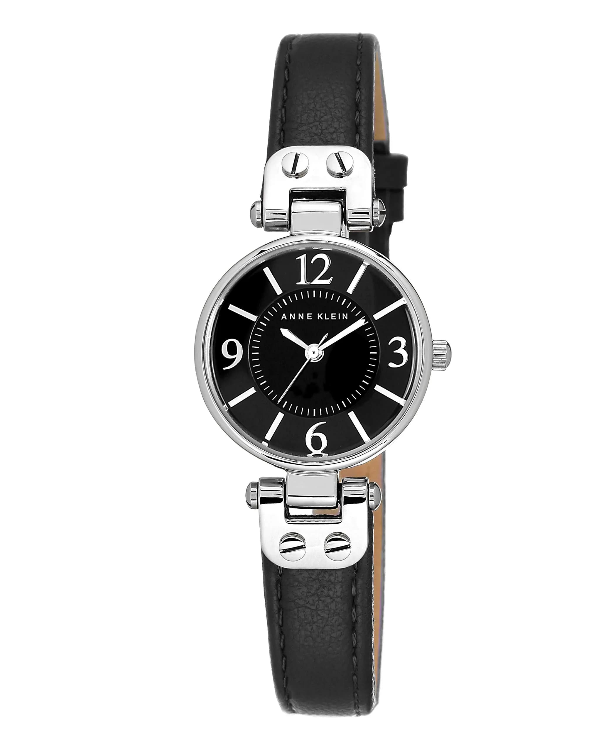 Anne Klein Women's 26mm Black Dial Leather Strap Quartz Watch | Classic Dress Style - main product image