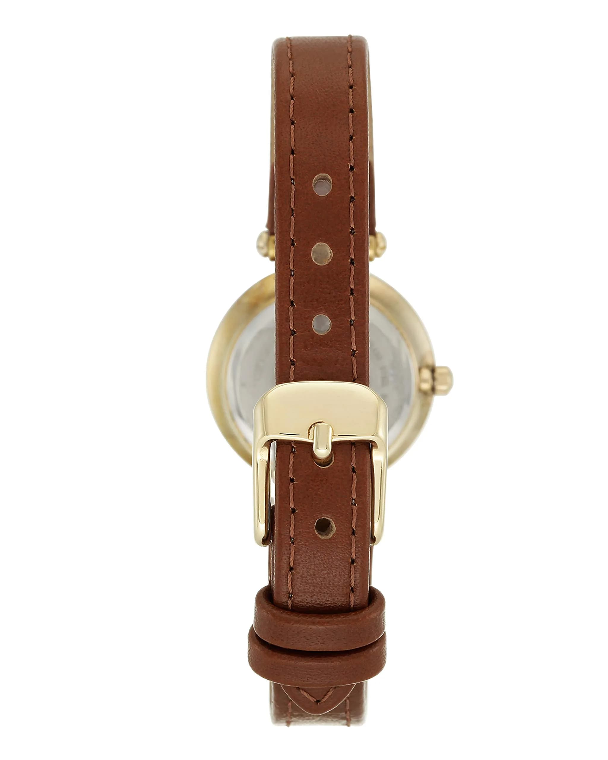 Anne Klein Women's 26mm Quartz Watch with Champagne Dial and Brown Leather Strap | Classic Dress Watch - view 2