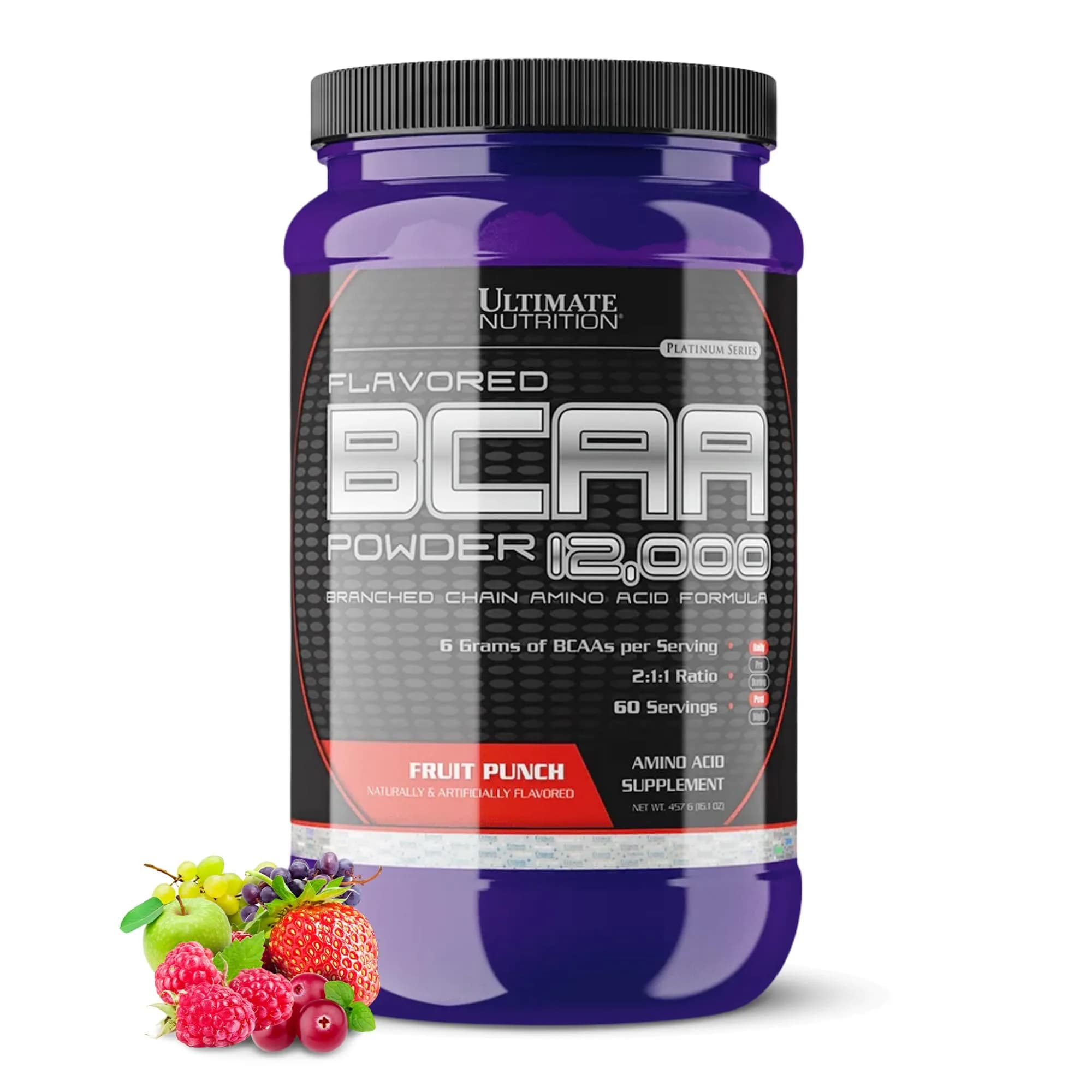 Ultimate Nutrition BCAA Powder 12000, Fruit Punch | 6g Amino Acids for Muscle Recovery & Endurance - main product image
