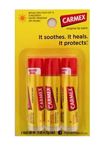Carmex Classic Medicated Lip Balm SPF 15 3-Pack | Protects Against Sunburn & Chapped Lips thumbnail 1