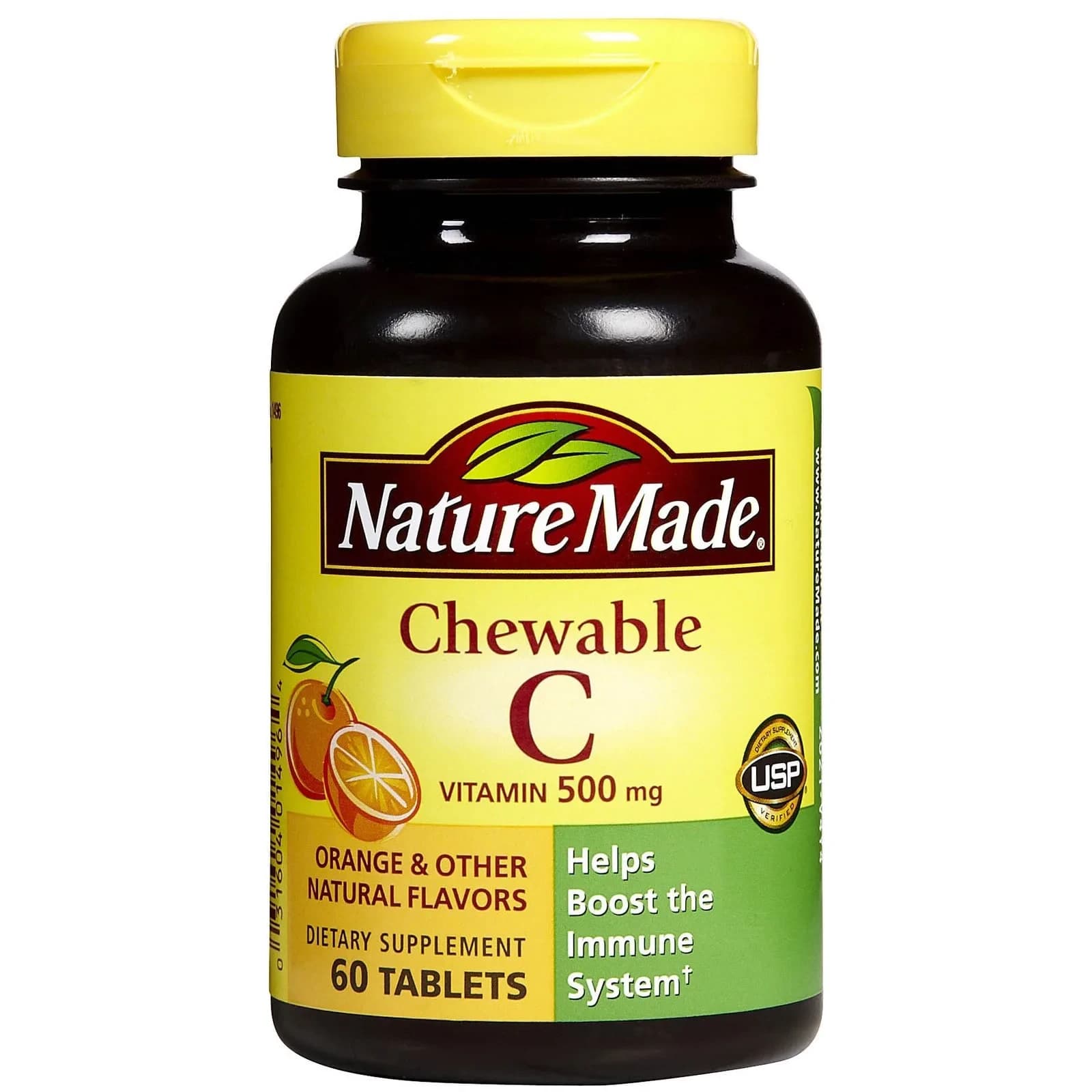 Nature Made Vitamin C 500 mg Chewable Tablets, Orange 240 Count | Gluten-Free Immune Support - main product image