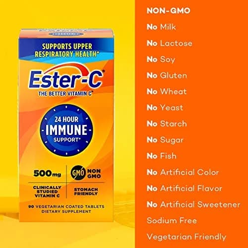 Ester-C 500 mg, 24 Hour Vitamin C Tablets for Immune Support, 90ct | Supports immune health all day thumbnail 3