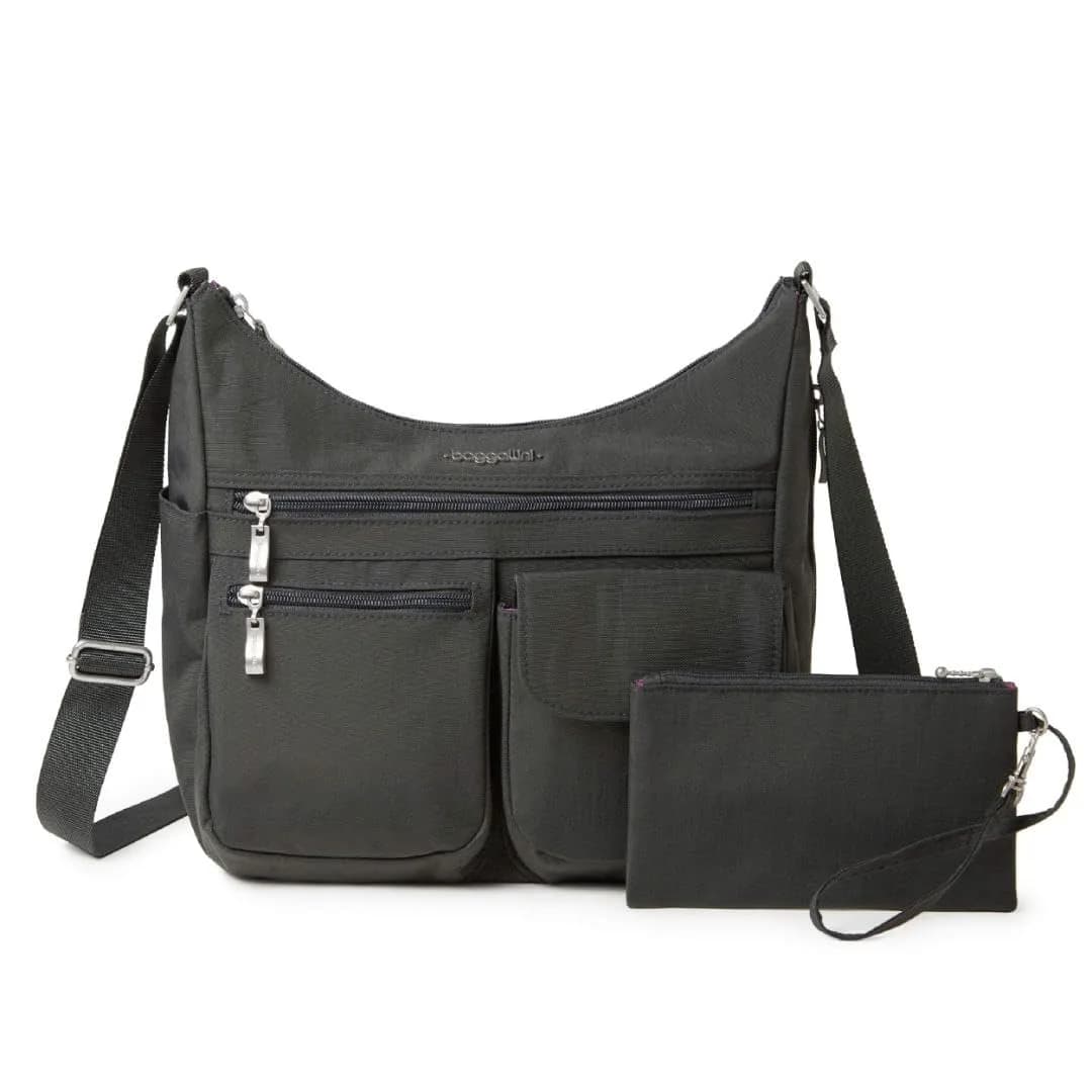 Baggallini Everywhere Bagg Hobo Crossbody Bag for Women 25cm (11") x 23cm (9") x 13cm (5") | Water-Resistant Travel Bag with RFID Wristlet - main product image