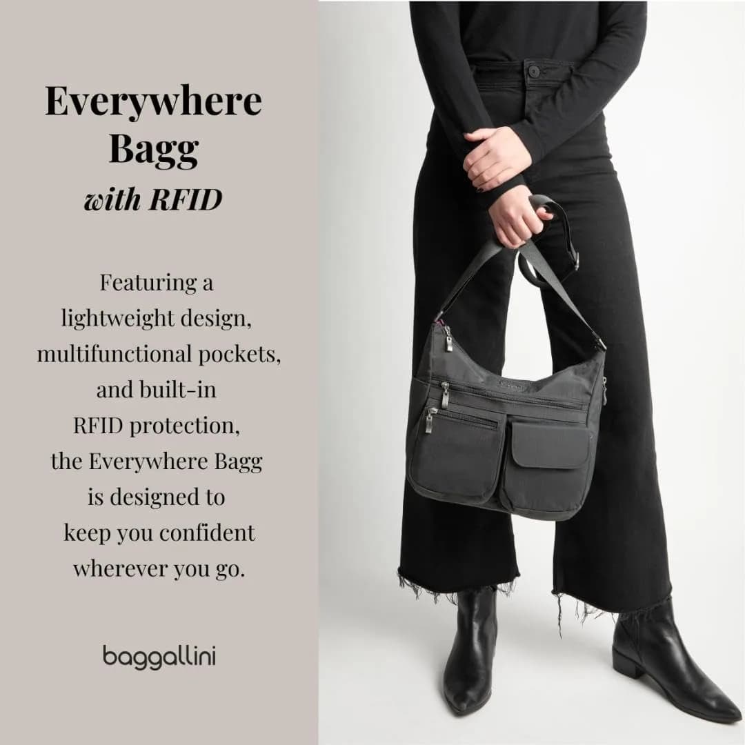 Baggallini Everywhere Bagg Hobo Crossbody Bag for Women 25cm (11") x 23cm (9") x 13cm (5") | Water-Resistant Travel Bag with RFID Wristlet - view 3