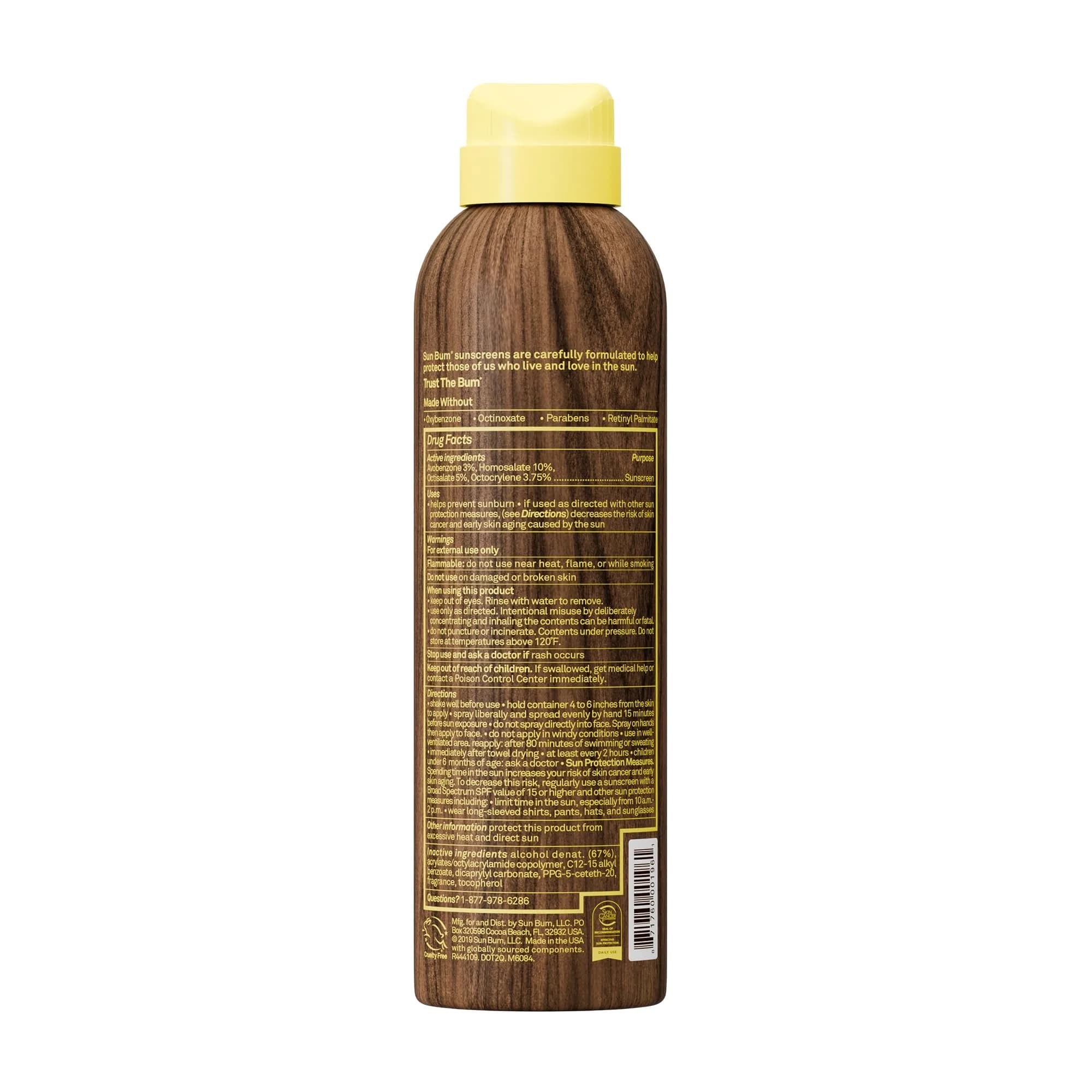 Sun Bum Original SPF 30 Broad Spectrum Sunscreen Spray 169ml (6 oz) | Reef Friendly, Vitamin E Enriched - view 4