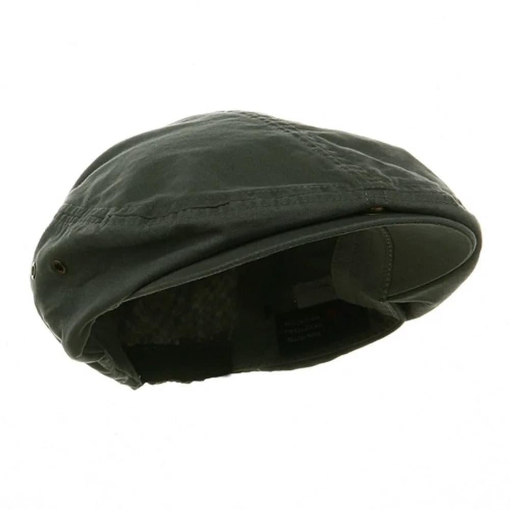 Mega Cap Washed Canvas Golfing Beret Ivy Ascot Cabbie Cap Dark Grey One Size | Classic Fit for All Seasons — Dark Grey