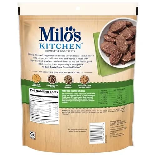 Milo's Kitchen Beef Sausage Slices with Rice Dog Treats 18 Oz | Tender, Real Beef, No Fillers thumbnail 4