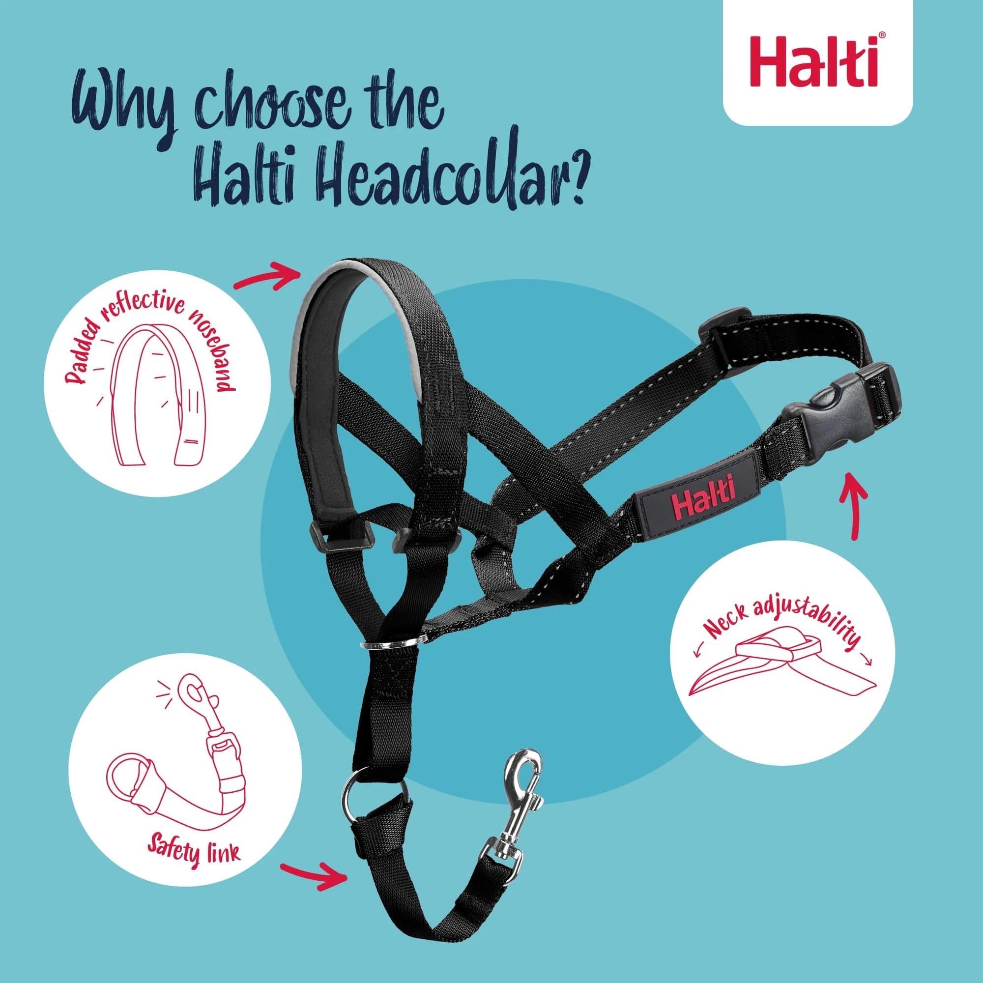Halti Headcollar Size 3 Black | Gentle No-Pull Training Aid for Medium Dogs - view 3