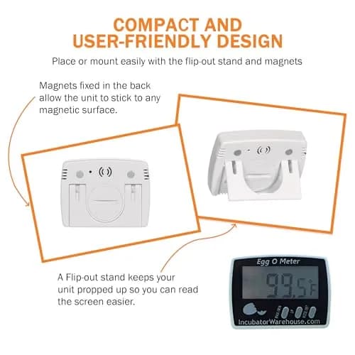 Incubator Warehouse Egg-O-Meter Egg Thermometer with Large LCD, Min/Max Memory, 36-inch Cord, Alarm, Synthetic Egg Probe thumbnail 6