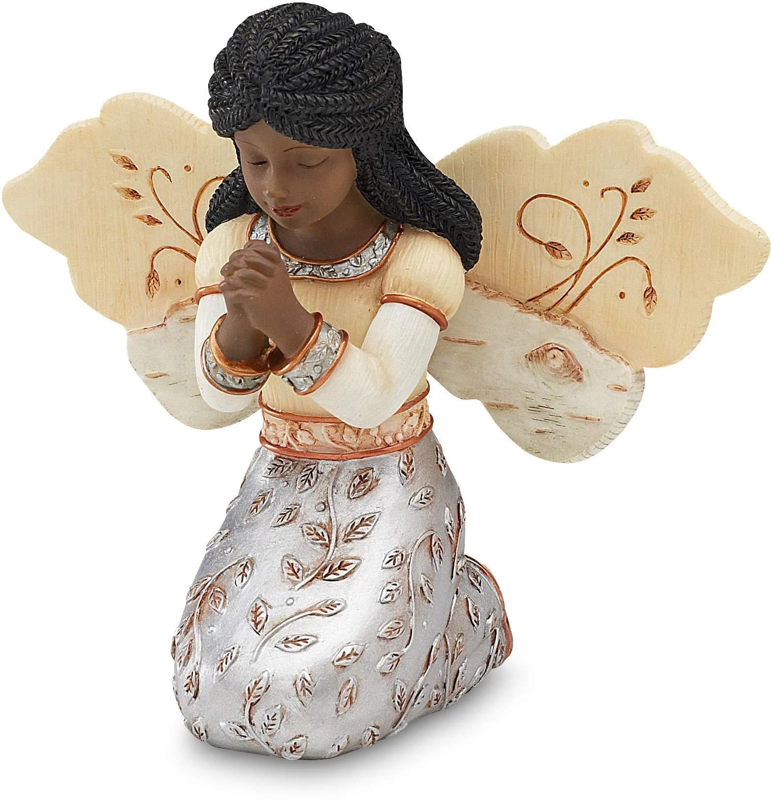 Pavilion Elements Faith Angel Figurine 16.51 cm (6.5-Inch) Holding Cross | Religious Home Décor Accent — 82246