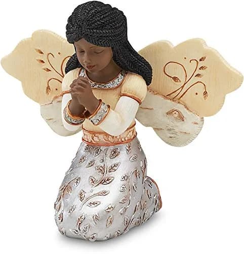 Pavilion Elements in Faith Ebony Angel Figurine 8.89 cm (3.5 Inch) | Hand-Painted Resin Collectible thumbnail 1