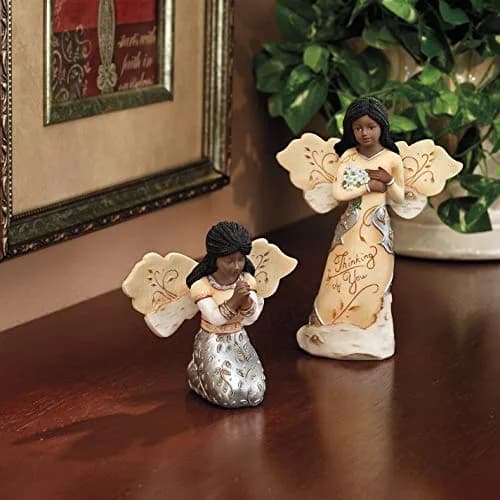 Pavilion Elements in Faith Ebony Angel Figurine 8.89 cm (3.5 Inch) | Hand-Painted Resin Collectible thumbnail 2