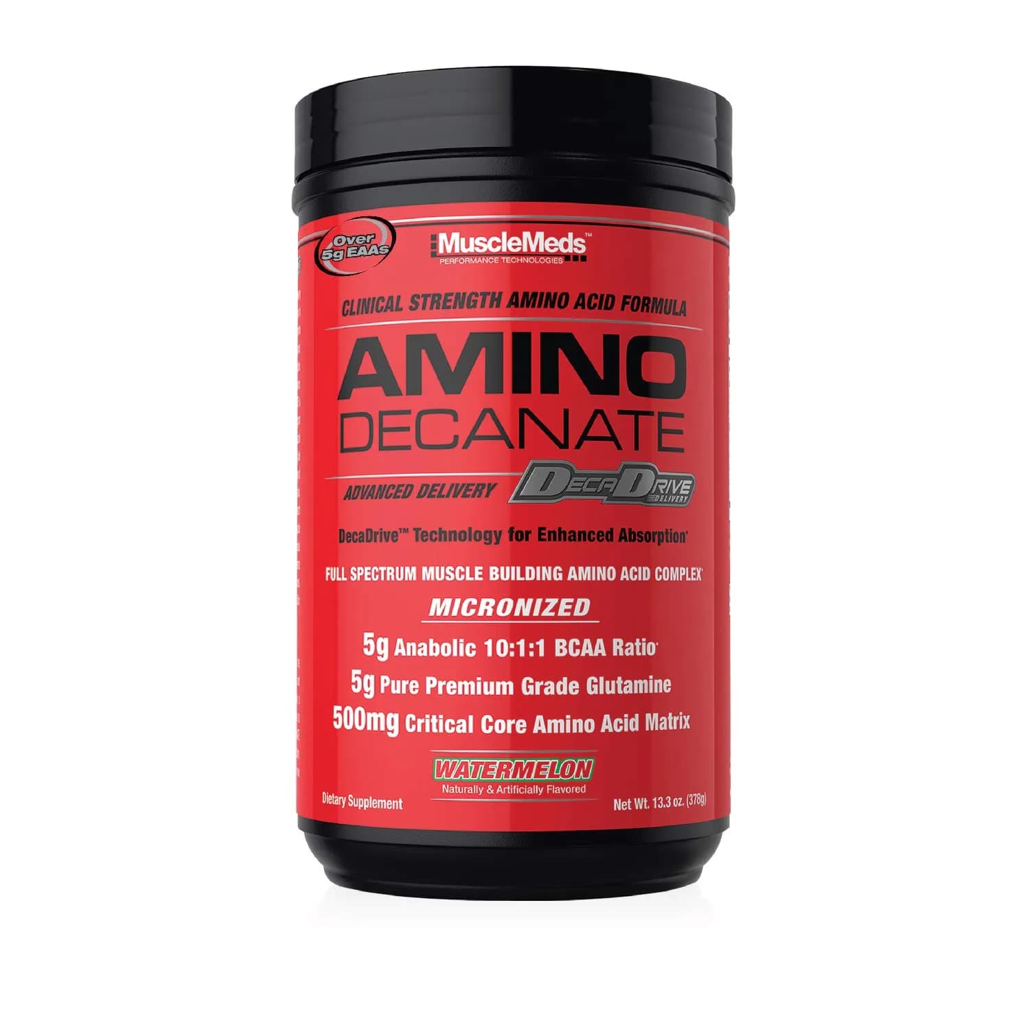 MuscleMeds Amino Decanate Watermelon 13.3 Oz | Full Spectrum Muscle Building Amino Acid Complex — Watermelon