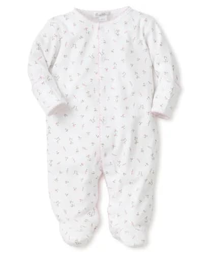 kissy kissy Baby Girls Garden Roses Print Snap Front Footie Pajamas, Pink, 9 Months | Soft Pima Cotton for Delicate Skin thumbnail 1