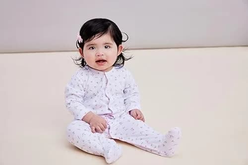 kissy kissy Baby Girls Garden Roses Print Snap Front Footie Pajamas, Pink, 9 Months | Soft Pima Cotton for Delicate Skin thumbnail 3