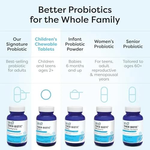 SFI Health Ther-Biotic Kids Probiotic Chewables 60 Cherry Flavored | 25 Billion CFU for Kids thumbnail 5