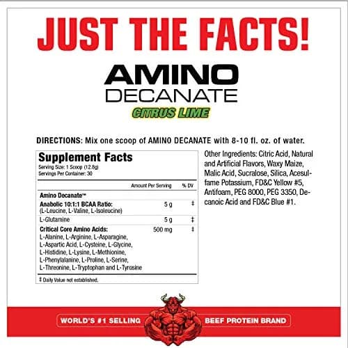 MuscleMeds Amino Decanate Citrus Lime 13.5 oz (384g) | Full Spectrum Amino Acid Complex for Muscle Recovery thumbnail 2