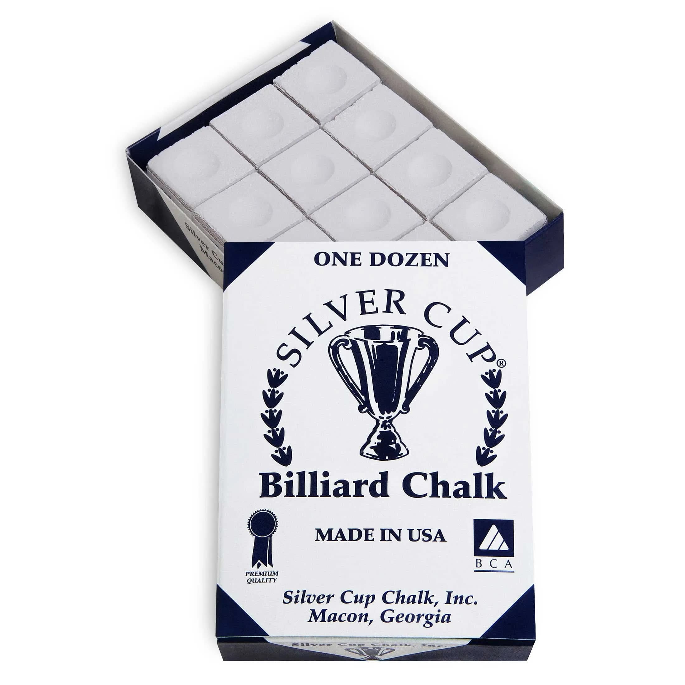 Sterling Gaming Silver Cup Chalk White 12-Piece Box | Premium Billiard Chalk for Accurate Shots - main product image